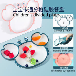 Vajilla de silicona para bebés, platos con ventosa para niños, cuencos de aprendizaje para alimentos complementarios y bebidas - Product Image 5