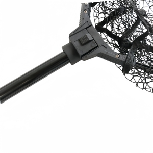 Crony Épuisette de pêche télescopique pliable <span class=keywords><strong>en</strong></span> alliage d'aluminium noir de haute qualité avec revêtement <span class=keywords><strong>en</strong></span> caoutchouc, logo personnalisé disponible pour la pêche <span class=keywords><strong>en</strong></span> <span class=keywords><strong>mer</strong></span> - Product Image 2