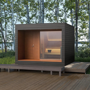 Ngoài trời kích thước lớn bằng gỗ phòng tắm hơi cabin Ngôi nhà nhỏ với cửa sổ kính tùy chỉnh ngoài trời phòng tắm hơi truyền thống - Product Image 5