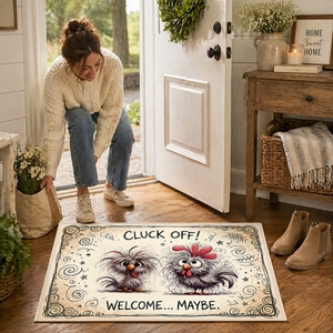 1Pc <span class=keywords><strong>Tapis</strong></span> de sol amusant en forme de poulet, en velours cristal, antidérapant, lavable, pour <span class=keywords><strong>cuisine</strong></span>, salle de bain, intérieur, extérieur, décoration de la maison - Product Image 2