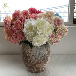<span class=keywords><strong>Bouquet</strong></span> <span class=keywords><strong>de</strong></span> roses artificielles en soie, 7 têtes, plusieurs couleurs, pour mariage, maison, décoration extérieure - Product Image 4
