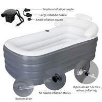 Vente chaude Grande Taille Épaissir PVC Couple Pliable Gonflable Baignoire Adulte Baignoire