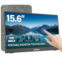 Moniteur portable tactile 15,6 pouces FHD 1080P à réponse multi-touch avec étui de protection pliable et support mural peu encombrant