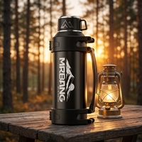 Termo Clásico de Acero Inoxidable de Doble Pared con Aislamiento al Vacío, a Prueba de Fugas, para Campamentos Familiares y Picnics, Estilo Profesional, 24-36 Horas de Duración