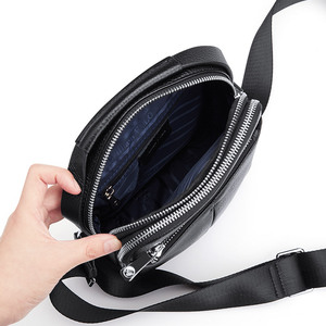<span class=keywords><strong>2022</strong></span> hommes personnalisé affaires rétro en cuir sac de messager en cuir véritable doux décontracté extérieur noir sac à bandoulière pour le travail - Product Image 4