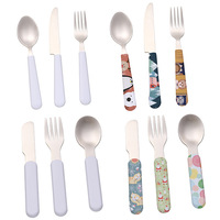 Ensemble de couverts pour enfants Mepal Mio 3 pièces (fourchette cuillère) pour 12 mois, plastique, portable, rose foncé