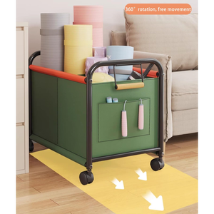 Rolling Rectangle <b>Metal</b> Toy Storage Rack on Wheels Large Capacity Movable Multi-functional 2-Layer Storage <b>Box</b> with Sorter - Product Image 6