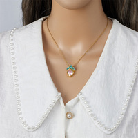Vente en gros de collier chaîne de clavicule à breloque en acier inoxydable pour femmes avec zircon Style classique pour accessoires cadeaux