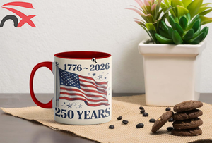 Nouvelle tasse à <span class=keywords><strong>café</strong></span> en céramique 2026 pour l'anniversaire <span class=keywords><strong>du</strong></span> 250e anniversaire de l'Amérique, avec anse rouge - Product Image 5