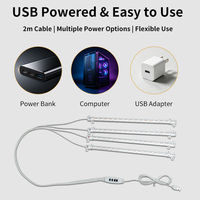 Barre lumineuse de croissance pour plantes à connexion USB 5V, longueur 33cm/22cm, avec fil, minuterie et variateur, 1/2/3/4 bandes LED, pour maison et serre