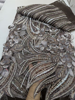 Tissu en dentelle de tulle à sequins floraux NI.AI pour robe de mariée, robe de soirée pour femmes