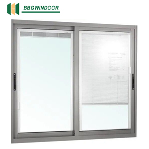 Minetal Blind Curtain Window Double Glazed Aluminum Sliding Windows Shutters