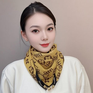 OAW Écharpe carrée 65x65cm en polyester imprimé coupe-vent, cache-cou, accessoire de mode pour femme printemps-été - Product Image 3