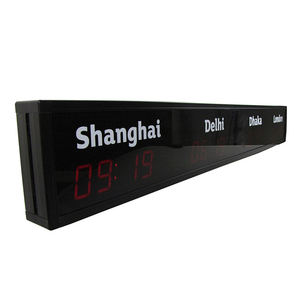 Horloge numérique mondiale LED avec 4 fuseaux horaires pour l'affichage de l'heure de l'hôtel de l'aéroport 12/24 heures personnalisées acceptables - Product Image 6