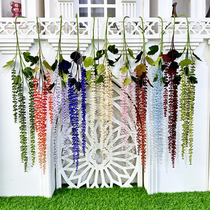 Sang trọng bất động cảm ứng mới trần hoa sắp xếp mềm cao su cây xanh dài giả chuỗi của nhựa ngọc trai nhà máy cho đám cưới nhà - Product Image 2