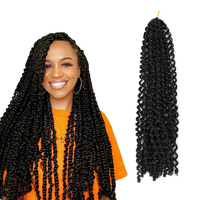 Extensions de tresses au crochet Water Wave en gros, Passion Twist, double trame machine, pour un coiffage doux