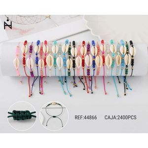 Bracciale con conchiglie e agata, regolabile, gioielli alla moda per donna, accessori, set da 2400 pezzi in scatola - Product Image 1