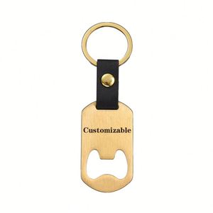 Porte-clés décapsuleur en acier inoxydable avec logo gravé au laser, en cuir PU, idéal pour la promotion - Product Image 5