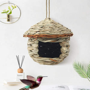 <span class=keywords><strong>Casa</strong></span> para Pájaros Hecha a Mano con Pasto Marino Natural, Nido de Pájaros Tejido Creativo, Decoración Colgante para Jardín, Refugio para Pájaros al Aire Libre - Product Image 2