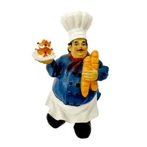 Customized resin crafts chef statue fat chef figurine for home decoration
