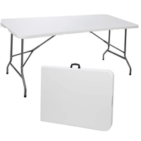 Table et chaises pliantes rectangulaires en plastique HDPE blanc, populaires pour les événements intérieurs et extérieurs, mariages, pique-niques et repas – Offre Spéciale