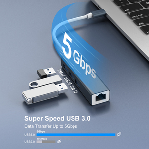 Concentrador de alta velocidad 4 en 1 de 1000Mbps, adaptador <span class=keywords><strong>USB</strong></span> <span class=keywords><strong>C</strong></span> a <span class=keywords><strong>Ethernet</strong></span>, interfaz RJ45 de múltiples conexiones de 3,0 en 1 - Product Image 4