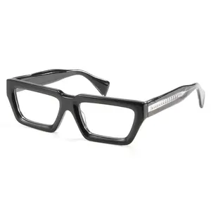 Очки в толстой оправе для мужчин и женщин, брендовые дизайнерские качественные очки в прямоугольной оправе, с ацетатными кристаллами, по рецепту