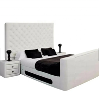 Bestseller Klassisches Schnitzerei Modernes Bett mit TV für Großhandel Smart-Bett mit TV Verstellbares TV-Bett