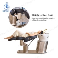Laver les cheveux évier tête Spa Salon cheveux station de lavage lit de massage avec chaises shampooing vapeur