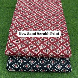 Tissu imprimé Sami Azrakh en coton artisanal, couleurs riches, motif ethnique classique, parfait pour la confection de vêtements, la couture, le quilting, le port quotidien - Product Image 2