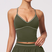 Camiseta de Yoga con Cuello en V Personalizada, Transpirable, Sensación de Segunda Piel, Ropa Deportiva Informal, Diseño de Bloques de Color, Secado Rápido, para Correr, Entrenamiento, Deportes, Fitness