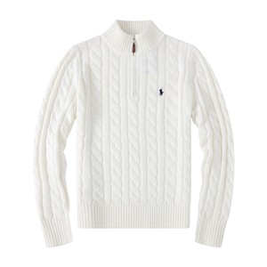 Luxe hiver décontracté broderie Logo classique affaires 1/4 demi fermeture éclair manches longues ajustement tricot <span class=keywords><strong>pull</strong></span> <span class=keywords><strong>pull</strong></span> <span class=keywords><strong>pull</strong></span> pour hommes garçon - Product Image 5