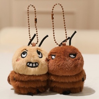 Porte-clés en peluche pour couple, pendentif animal de dessin animé, poupée en peluche avec chaîne à billes métalliques, cadeau de Saint-Valentin pour couple