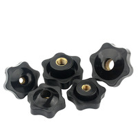 Plastic Head Nylon Hexagon Star Torx Head M4 M5 M6 M8 M0 M12 1/4 Inch Knob Thumb Nut with Through Blind Hole Brass Steel Thread