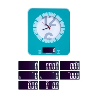 Báscula Digital de cocina con reloj, balanza montada en la pared para el hogar, medición de 5KG