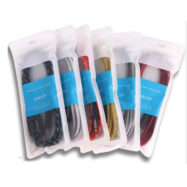Wholesale 10FT Noiseless Braided Tweed Cloth Guitar Cords Instrument Cable for Electric Guitar and Bass