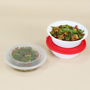 Borui Plastic Disposable Round Bowls With Lids Thickened Food Grade For Takeaway Camping - Product Image 4
