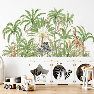 Nouveau design, autocollant <span class=keywords><strong>mural</strong></span> <span class=keywords><strong>jungle</strong></span>, éléphant, lion, panda, peintures murales, salon, papier peint décoratif, autocollants adhésifs pour fond de télévision - Product Image 5