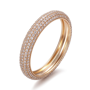 Unisex <b>dainty</b> Full diamond inlay hiphop style 14k solid gold <b>rings</b> mens wedding band custom fine jewellry lab diamond <b>ring</b> - Product Image 2