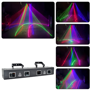 Rectangle ligne laser à balayage à quatre têtes ligne laser polychrome Lumière DJ Disco Show Night Club RGB Stage Laser Light - Product Image 5