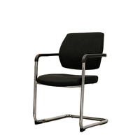 Chaises de bureau contemporaines ergonomiques personnalisées avec accoudoirs fixes, structure métallique, pieds coulissants en forme d'arc et pieds en plastique