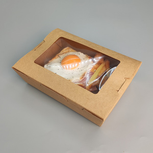 Dùng Một Lần Kraft Giấy Burger Hộp Phân Hủy Sinh Học Sinh Thái Thân Thiện Mang Bữa Ăn Bao Bì Với Khóa An Toàn Nắp - Product Image 6