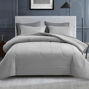White Polyester Fluffy Fiber Summer Warm <b>Comforter</b> Quilted for Home Bed - Product Image 1