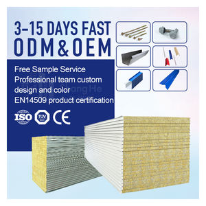 Panel de Pared Sándwich de Lana de Roca de 50-200 mm de Espesor, <span class=keywords><strong>Aislamiento</strong></span> Térmico para <span class=keywords><strong>Paredes</strong></span> Exteriores - Product Image 1