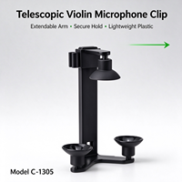Clip de microphone télescopique pour violon, bras extensible, pince de fixation en plastique anti-rayures, viola, diffusion en direct C-1305