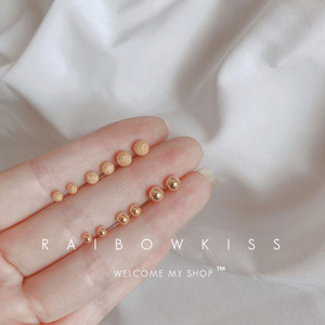 Pendientes de bola de oro Rainbowkiss de 3 mm con acabado brillante de aleación de zinc para uso diario - Product Image 4
