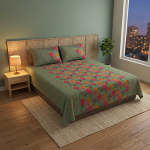 Discharge Printed Bedding Set <b>Quilt</b> <b>Bedspread</b> Pillow Covers Floral Elephant Bedding Set Size 110 x 110 for Bedroom - Product Image 3
