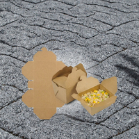 Boîtes pliables en papier kraft biodégradable imperméable pour les repas à emporter, les salades, les nouilles, les emballages de restauration rapide