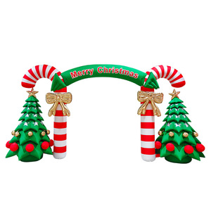 Arche de Noël gonflable avec piliers et arbres en forme de canne à sucre, décoration de Noël en PVC pour l'extérieur, pour vitrine de magasin - Product Image 4
