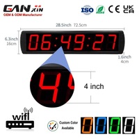 Horloge murale numérique LED GANXIN à grand écran de 4 pouces, NTP WIFI, réglage automatique en temps réel, synchronisation idéale pour bibliothèque, école, bureau